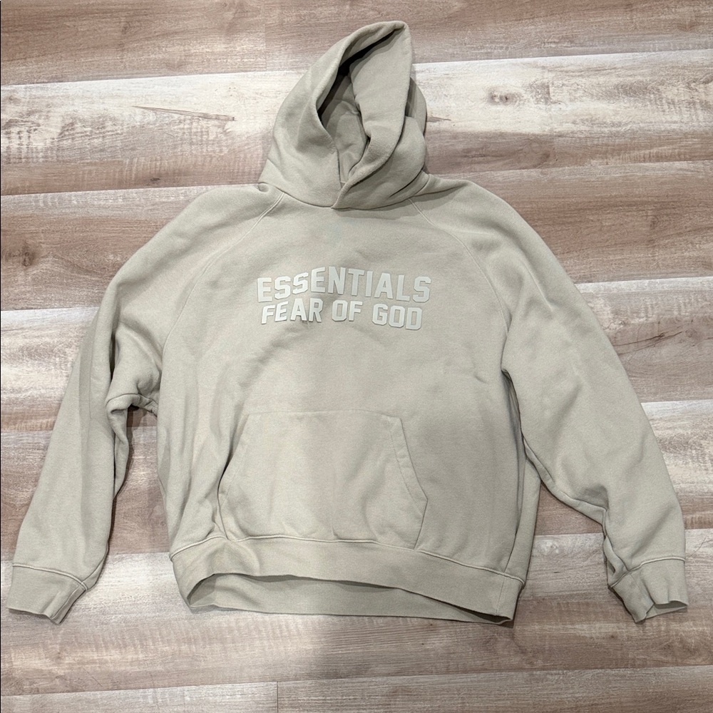 Fear of God Essentials Beige Hoodie
